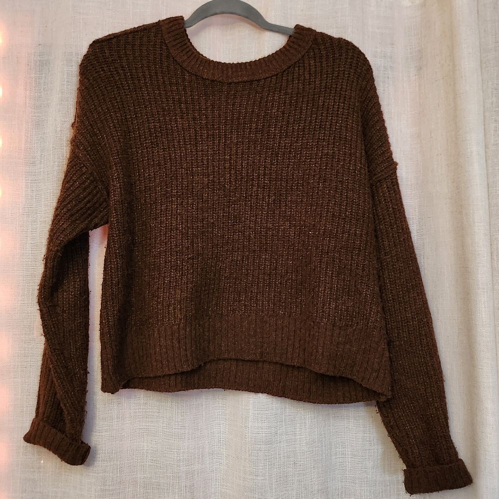 AE Cozy Brown Knit Sweater
